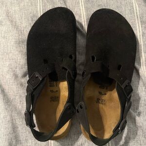 Black Birkenstock Clogs with strap size 39